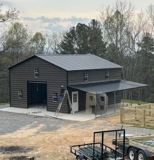 Custom metal building installation