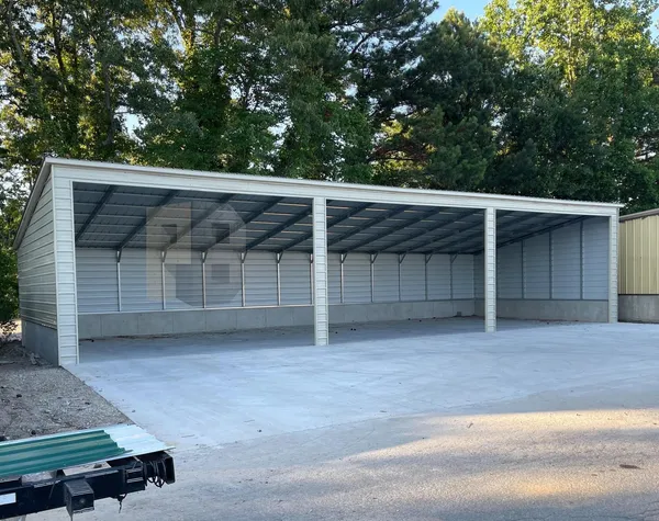 Steel garage installation