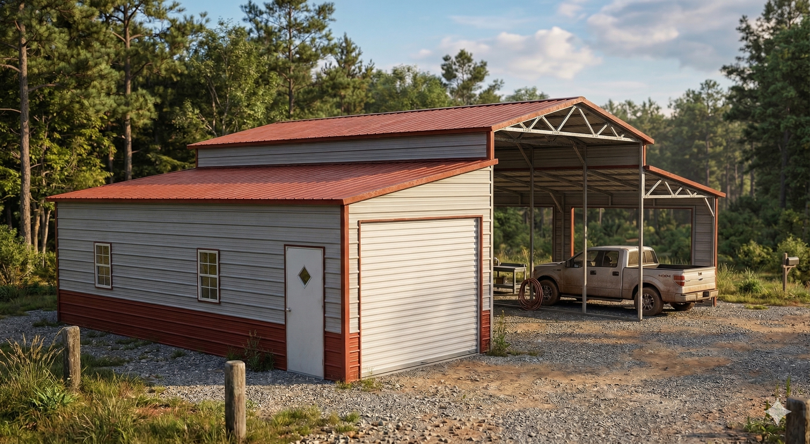 Completed metal building